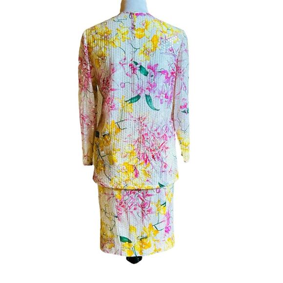 Valentino Miss V two piece skirt set sequin floral sz 10 - Picture 3 of 11